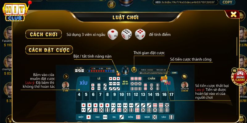 luật chơi sicbo hitclub cần nắm rõ