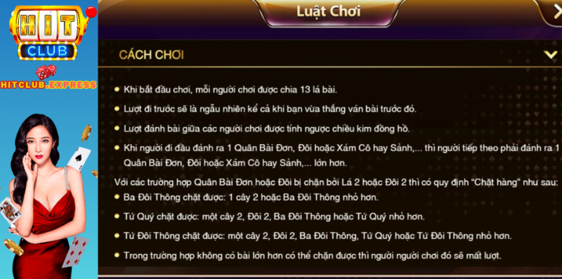 Luật chơi tiến lên đếm lá HitClub