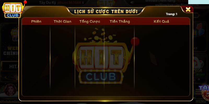 xem lịch sử cược tại mục i